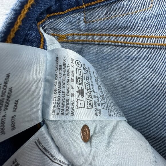 Levis Jean Short White Oak Cone Dark Denim Wash Cutoffs Cheeky Women 30 - Picture 8 of 9